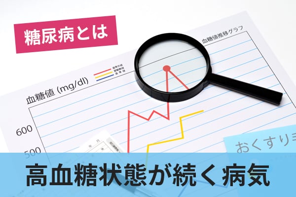 糖尿病とはインスリンの作用不足により高血糖状態が続く病気のこと