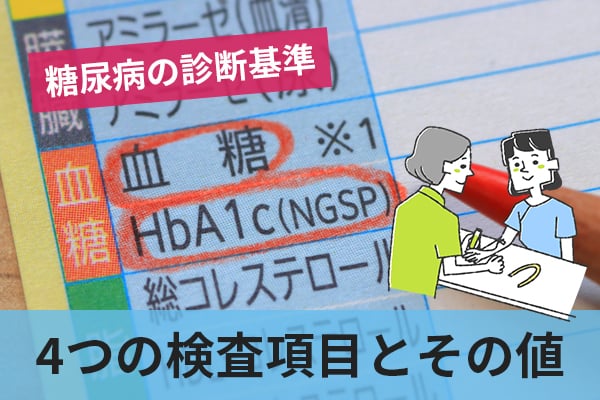 糖尿病の診断基準に用いられる4つの検査項目とその値ついて正しく知ろう