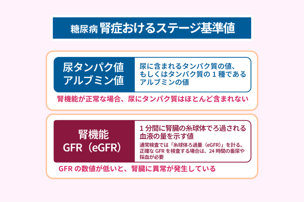 糖尿病腎症おけるステージ基準値