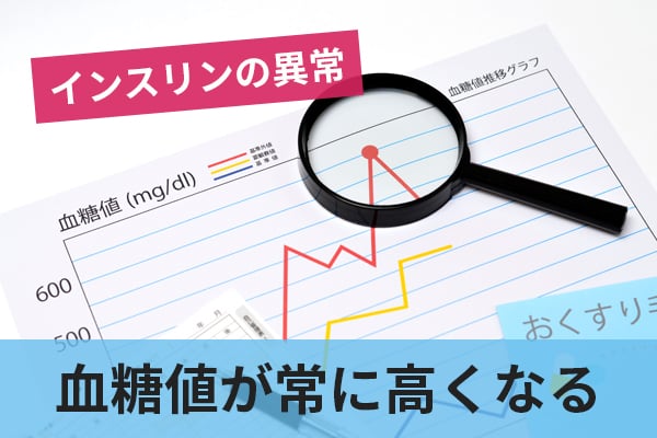 糖尿病はインスリンの異常から血糖値が常に高くなる