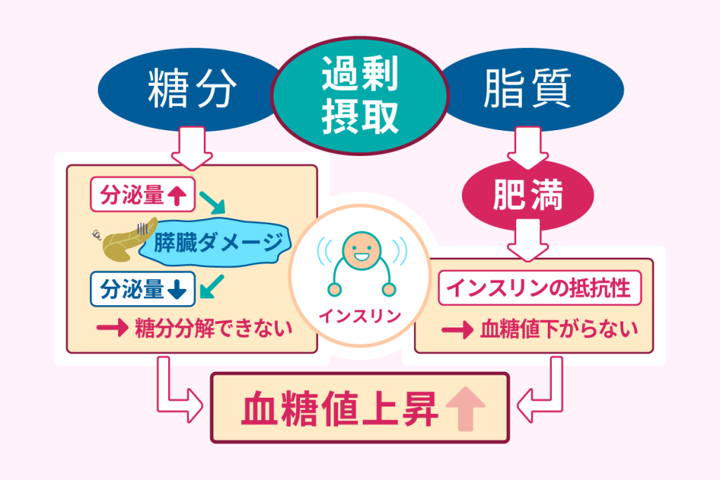 過剰な糖分摂取は血糖値を上昇